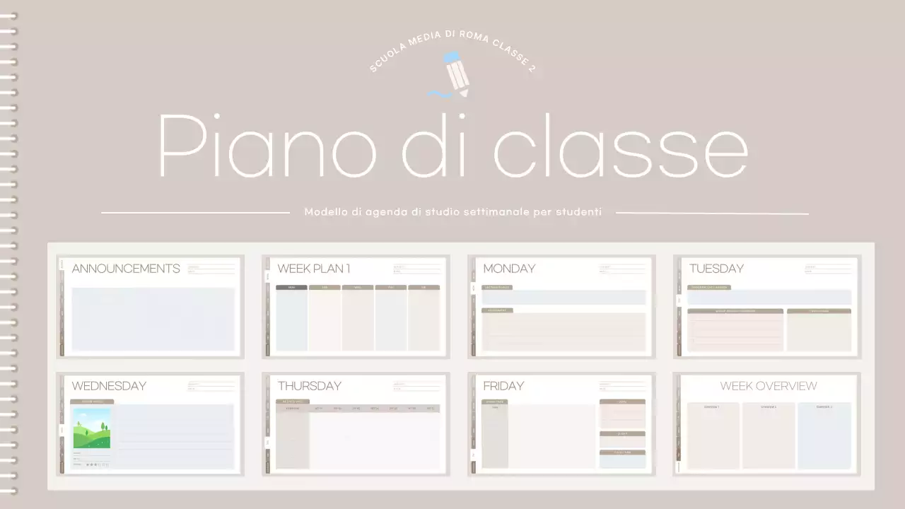 agenda di classe minimalista beige