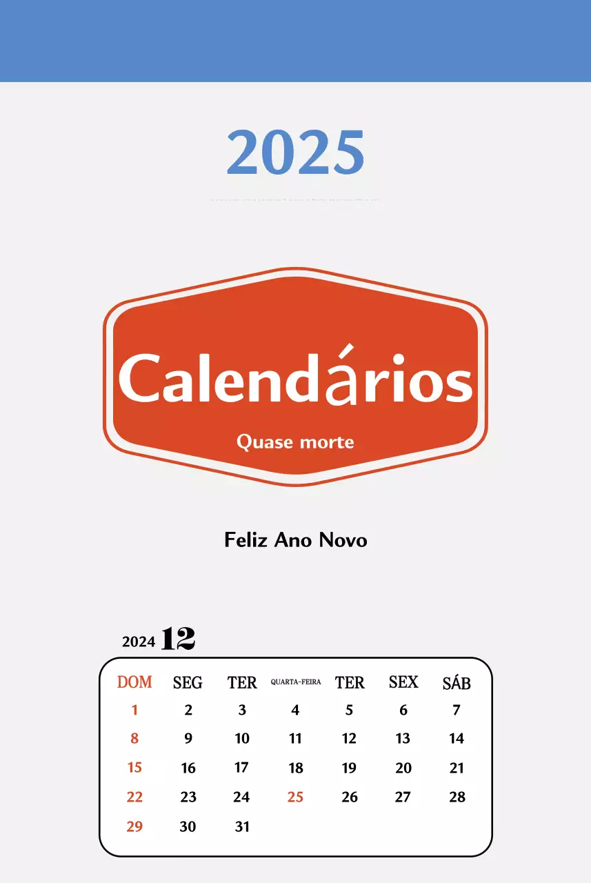 Calendário de memória com conceito retro em vermelho