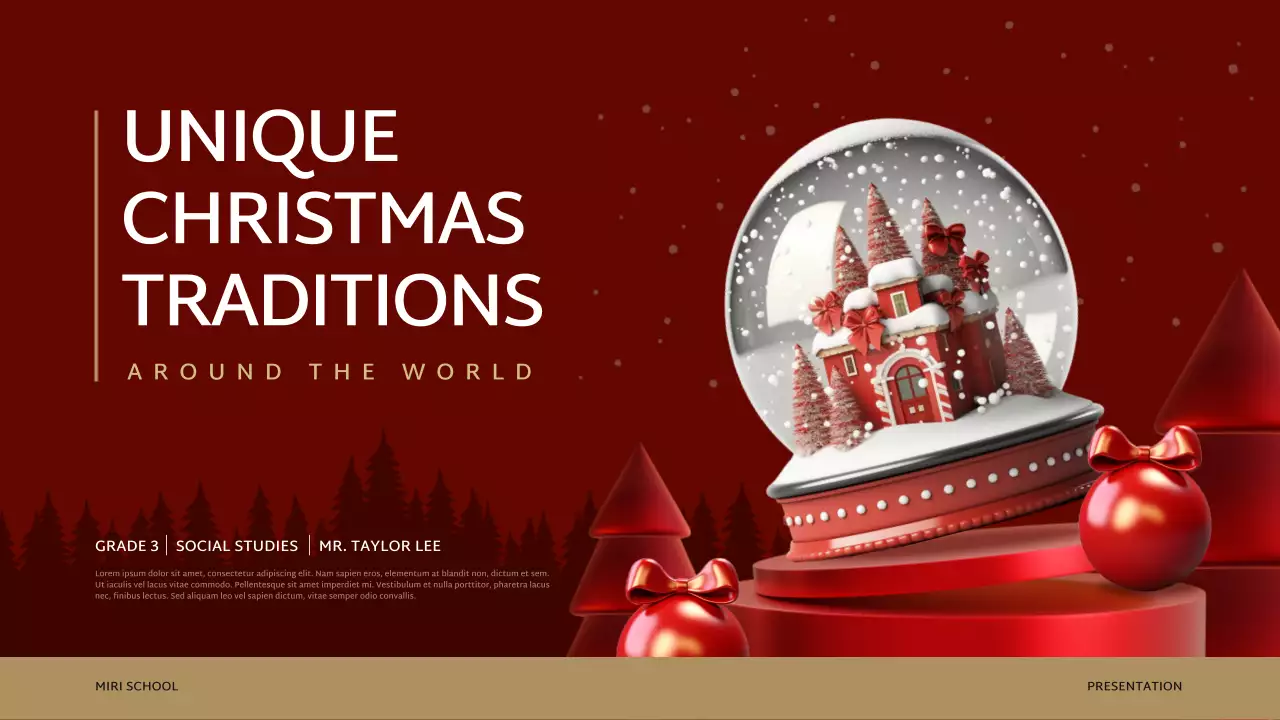 빨간색 전통 크리스마스 프레젠테이션