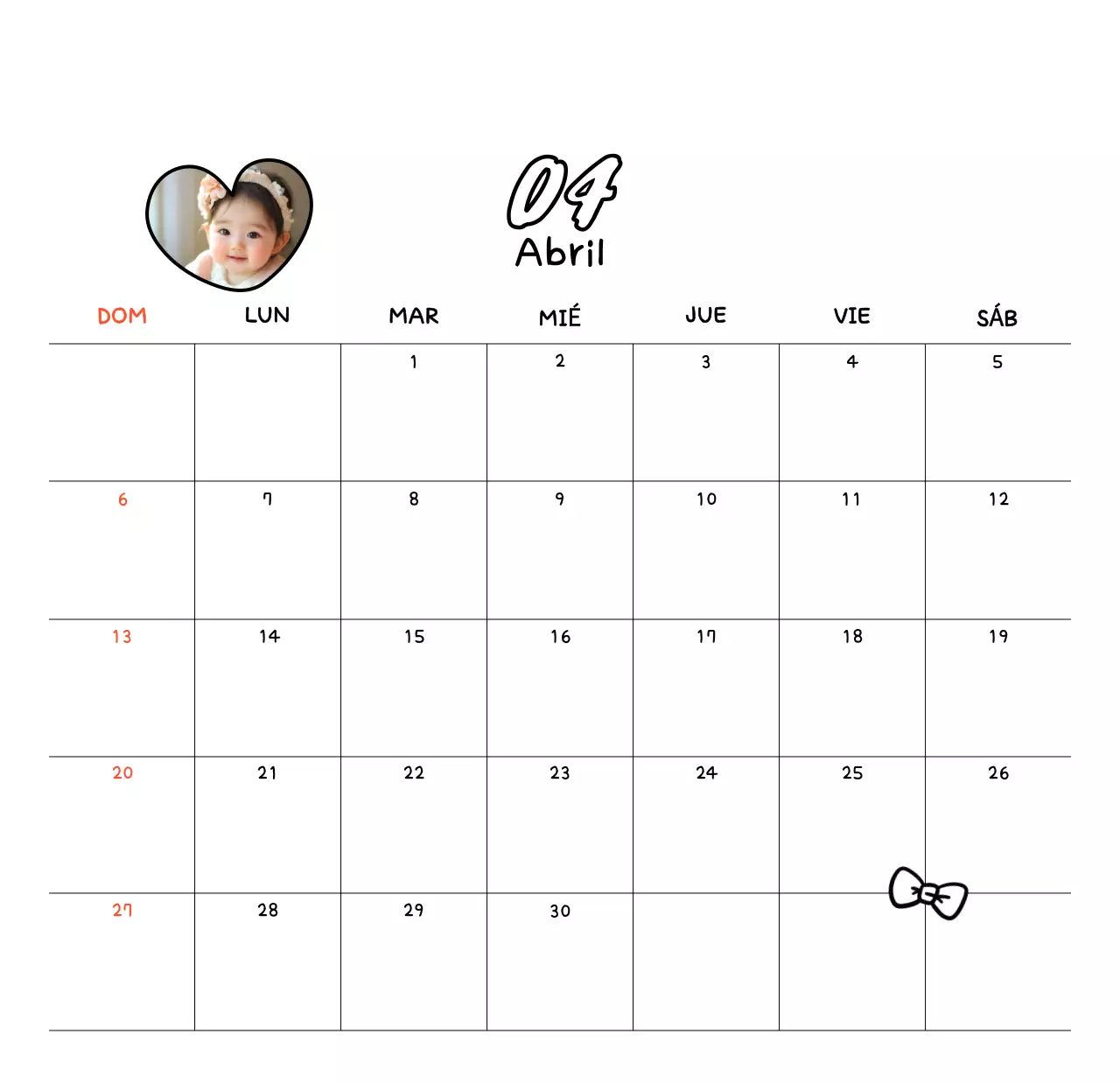 Calendario de Año Nuevo acogedor y blanco