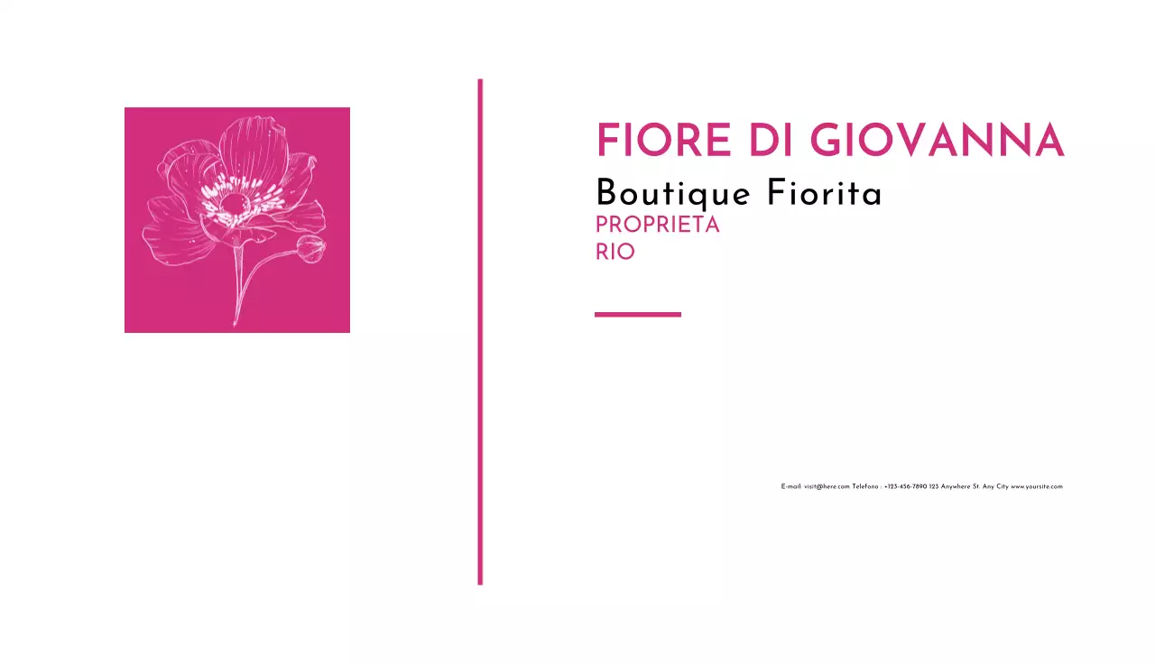 biglietto da visita elegante rosa