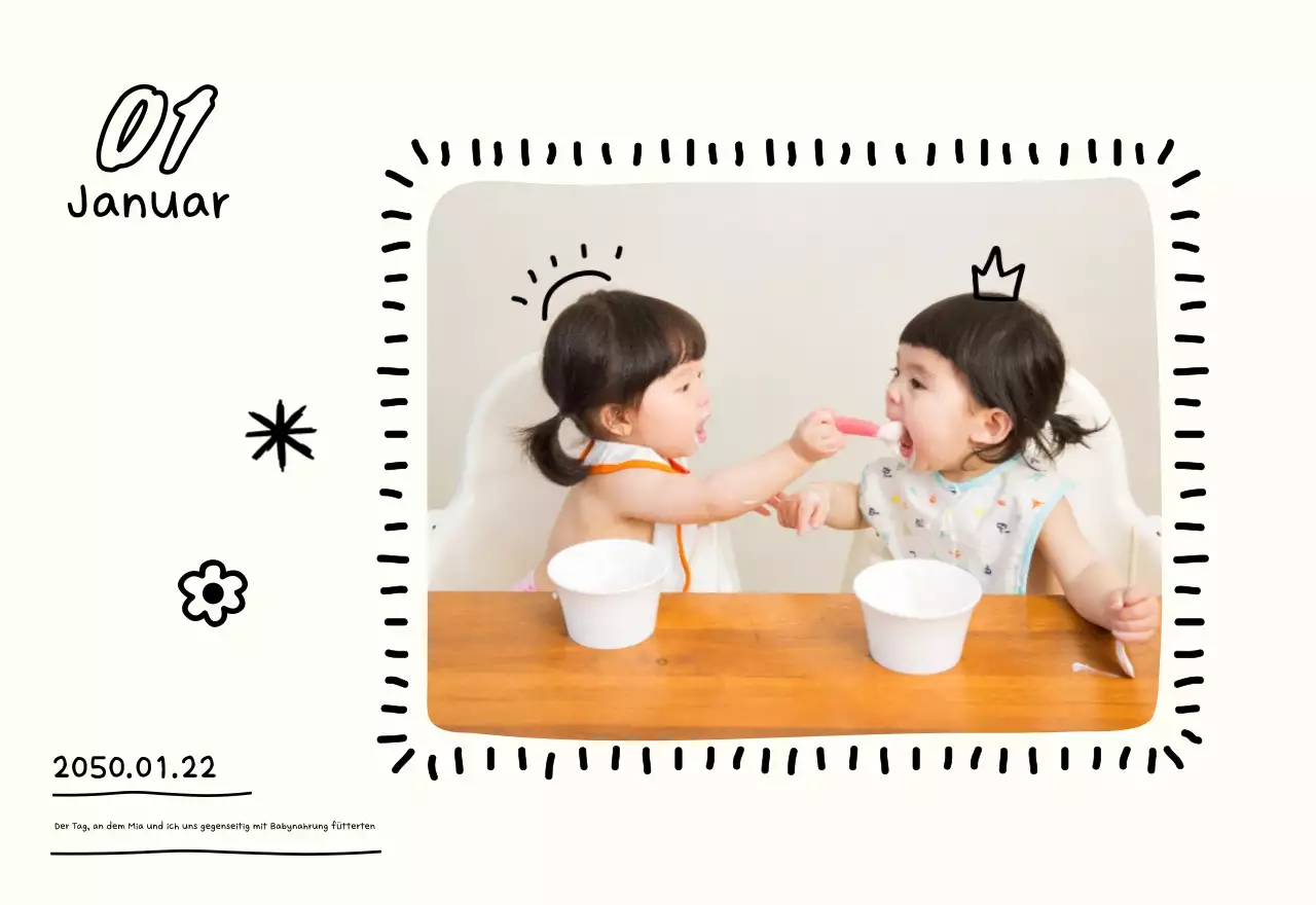 Gelber Neujahrskalender