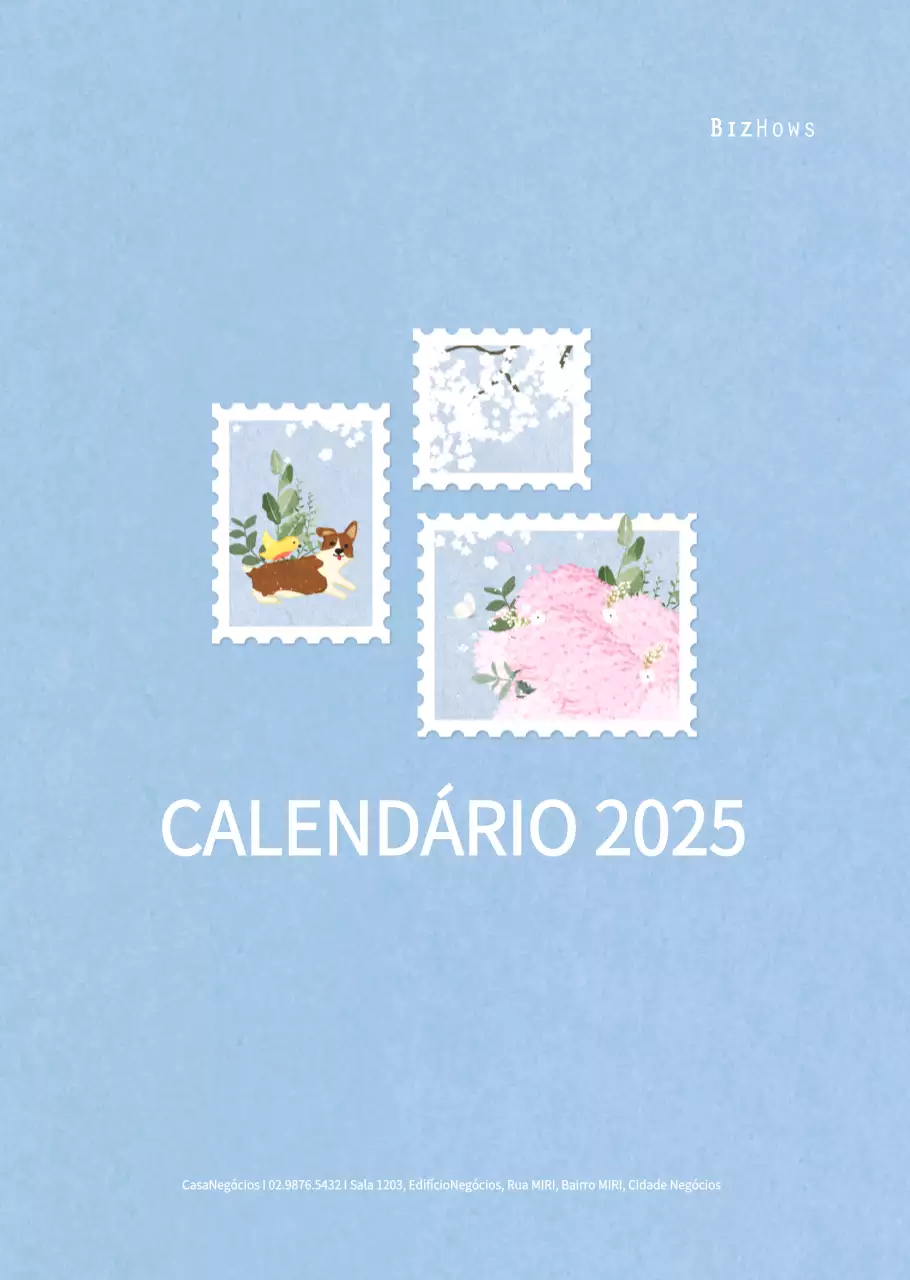 Calendário de Ano Novo com um toque caloroso e ilustrado