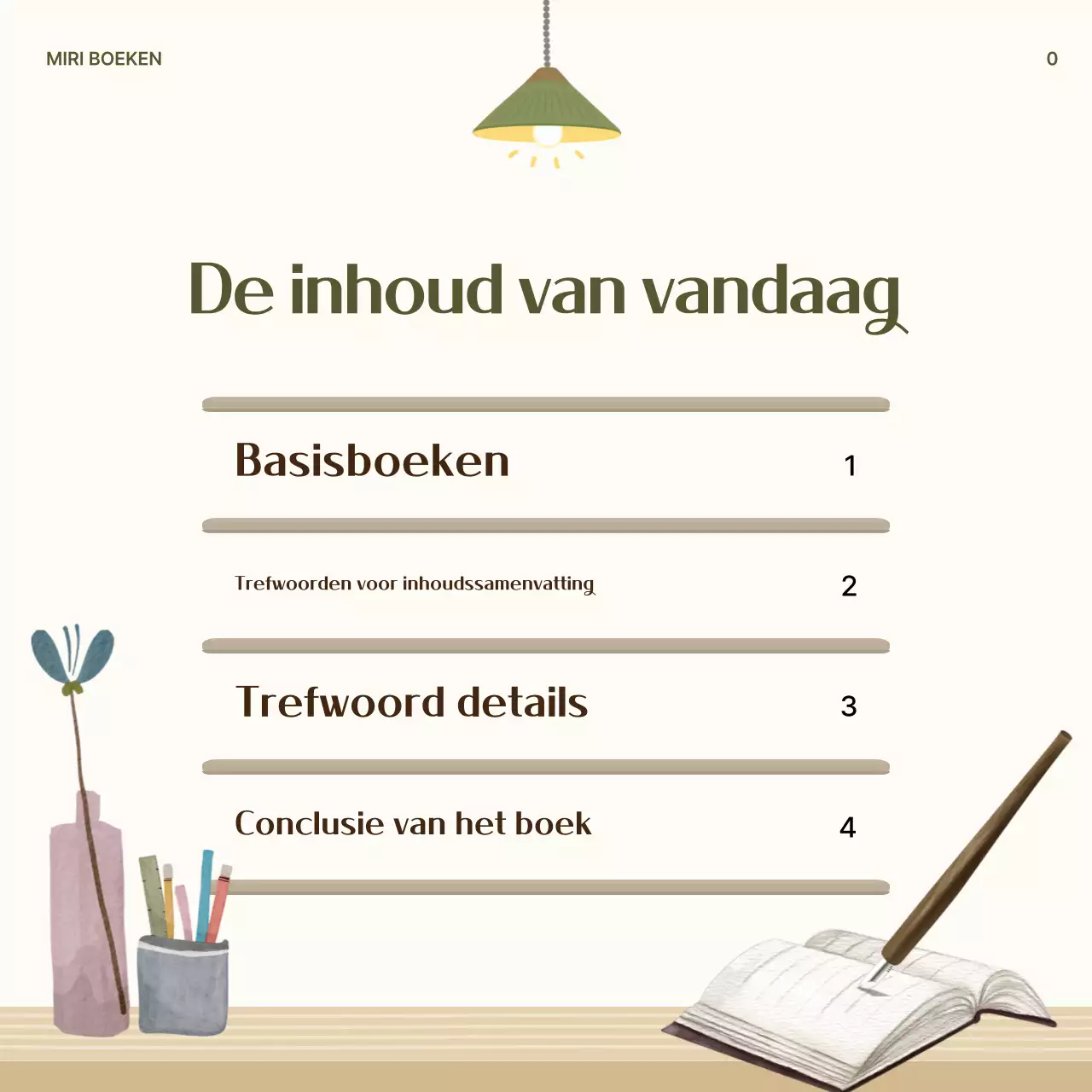 Een schoon boek samenvatting post in kaki en beige
