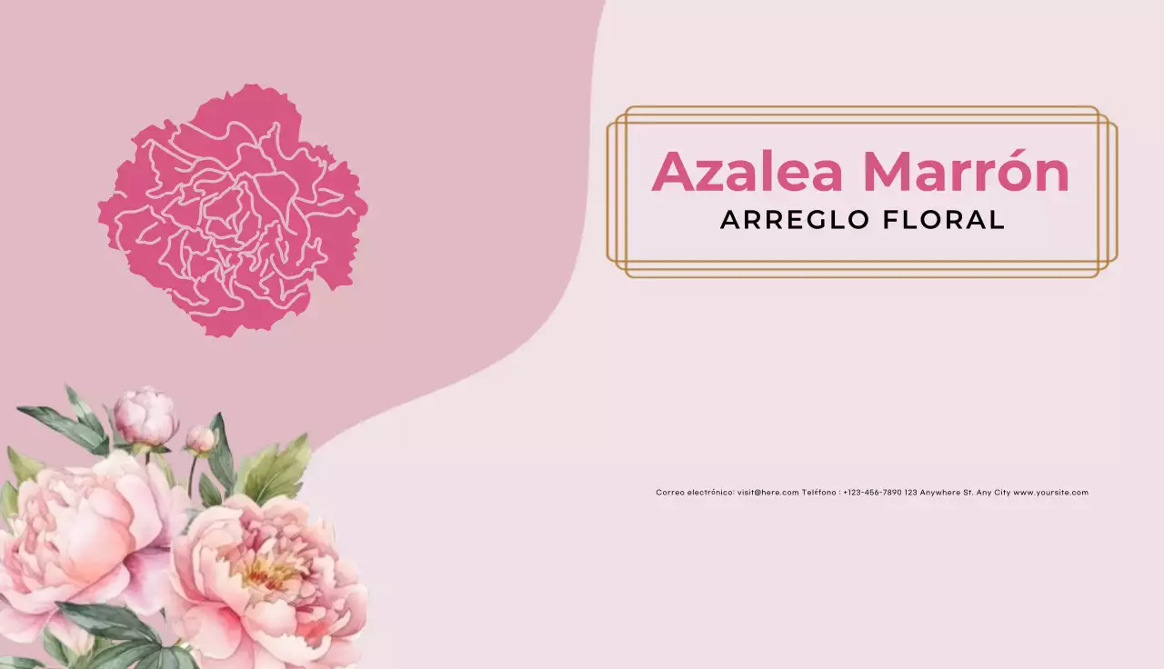 elegante tarjeta de visita floral rosa