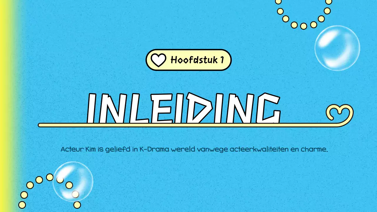 blauw trendy K-drama pitch deck