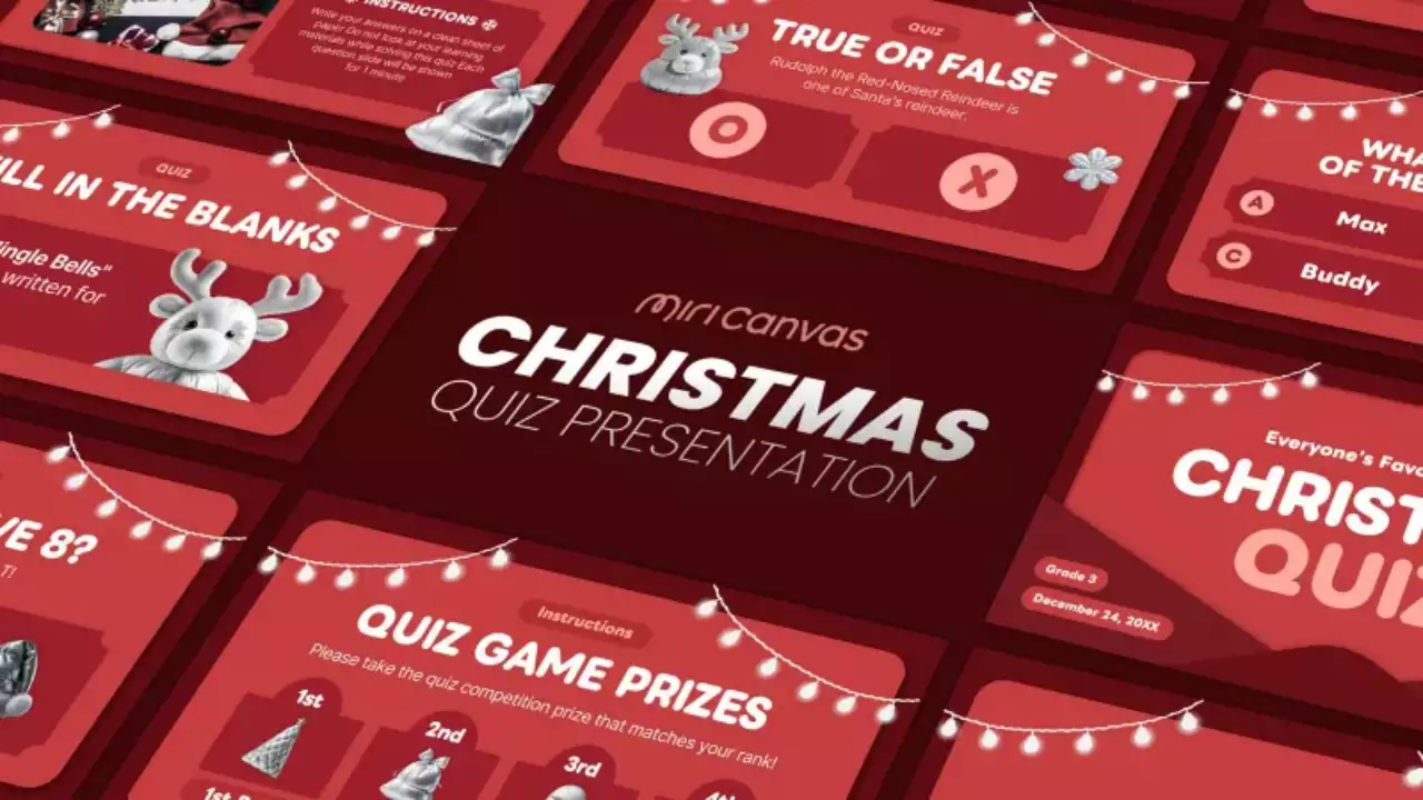 layout de quiz de natal vermelho e moderno