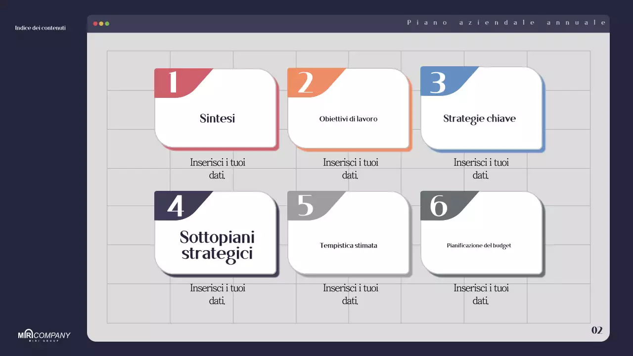 Pianificazione di un moderno business plan blu navy