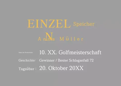 Gold Classic Golf Plakette