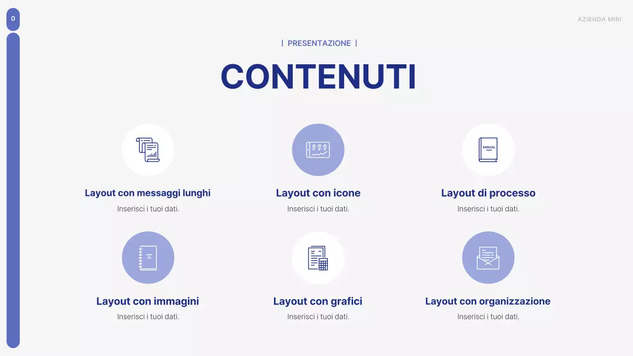 Un semplice business plan in blu e grigio