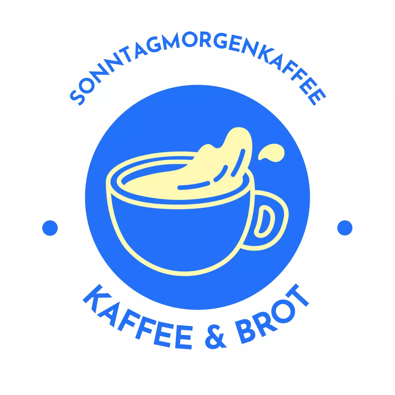 Blaues einfaches Kaffee-Logo