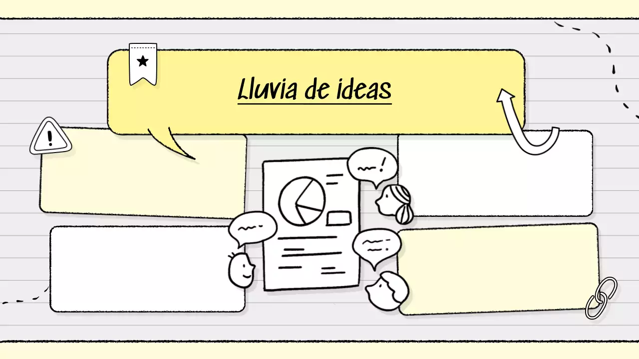 guía amarilla moderna de brainstorming