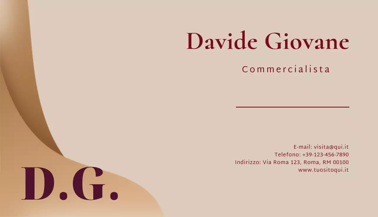 biglietto da visita elegante beige