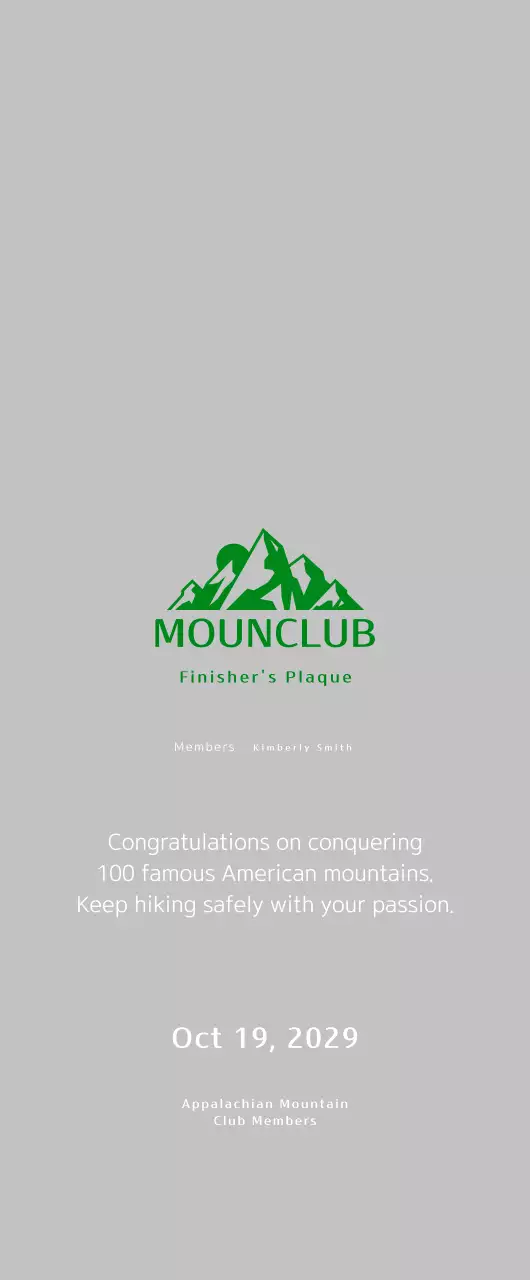 Green Simple Mountaineering Plaque