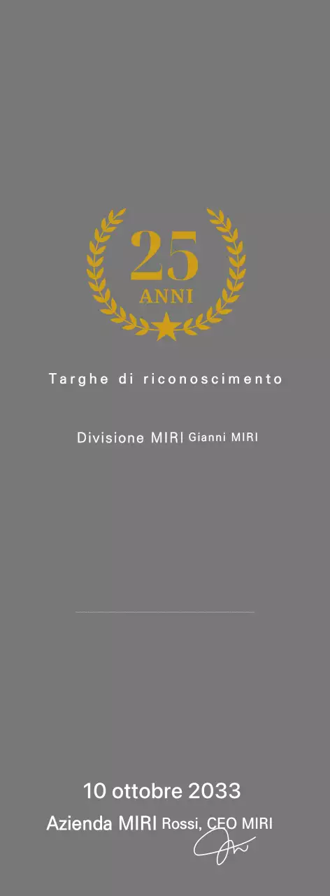 Targa di ringraziamento classica