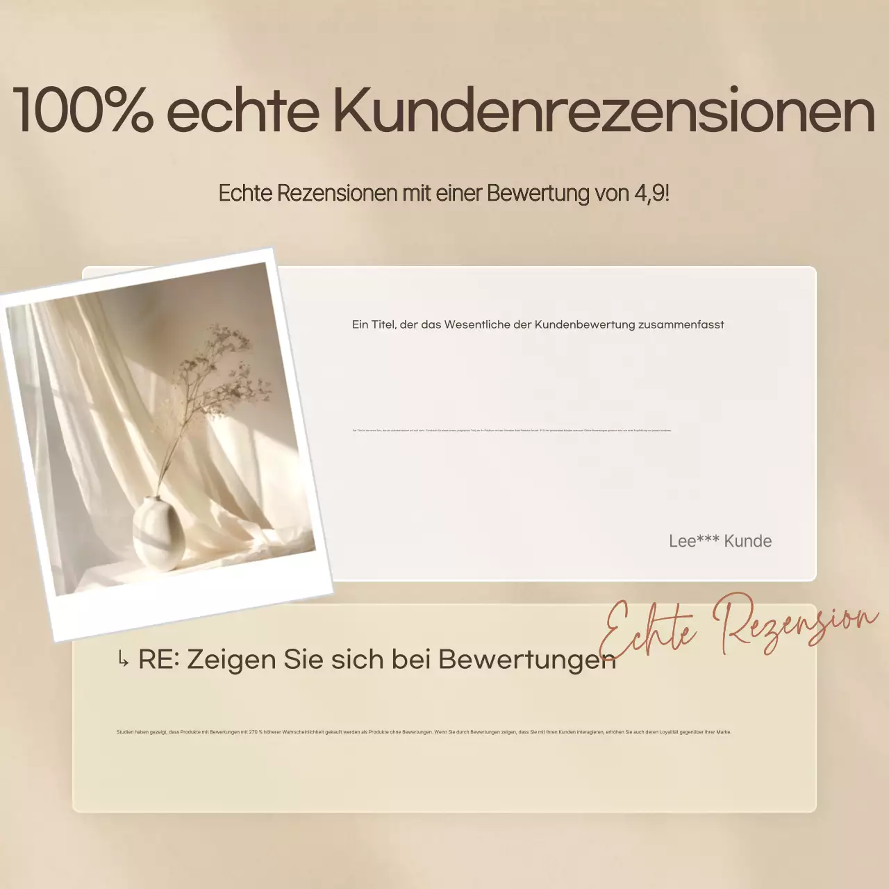 Minimalistische markenartikel vorlage anzeigen in beige