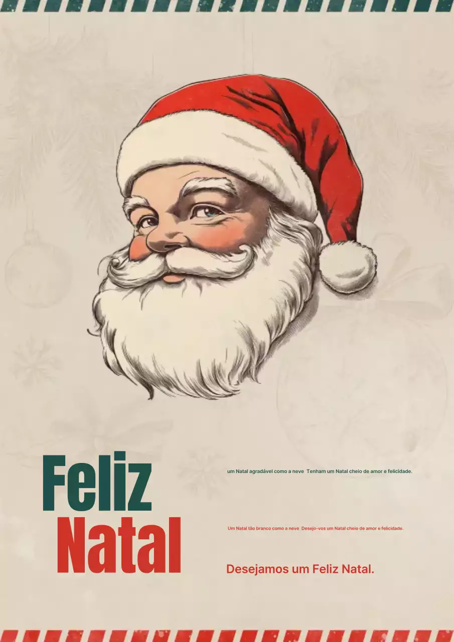 Postal de Natal vintage vermelho
