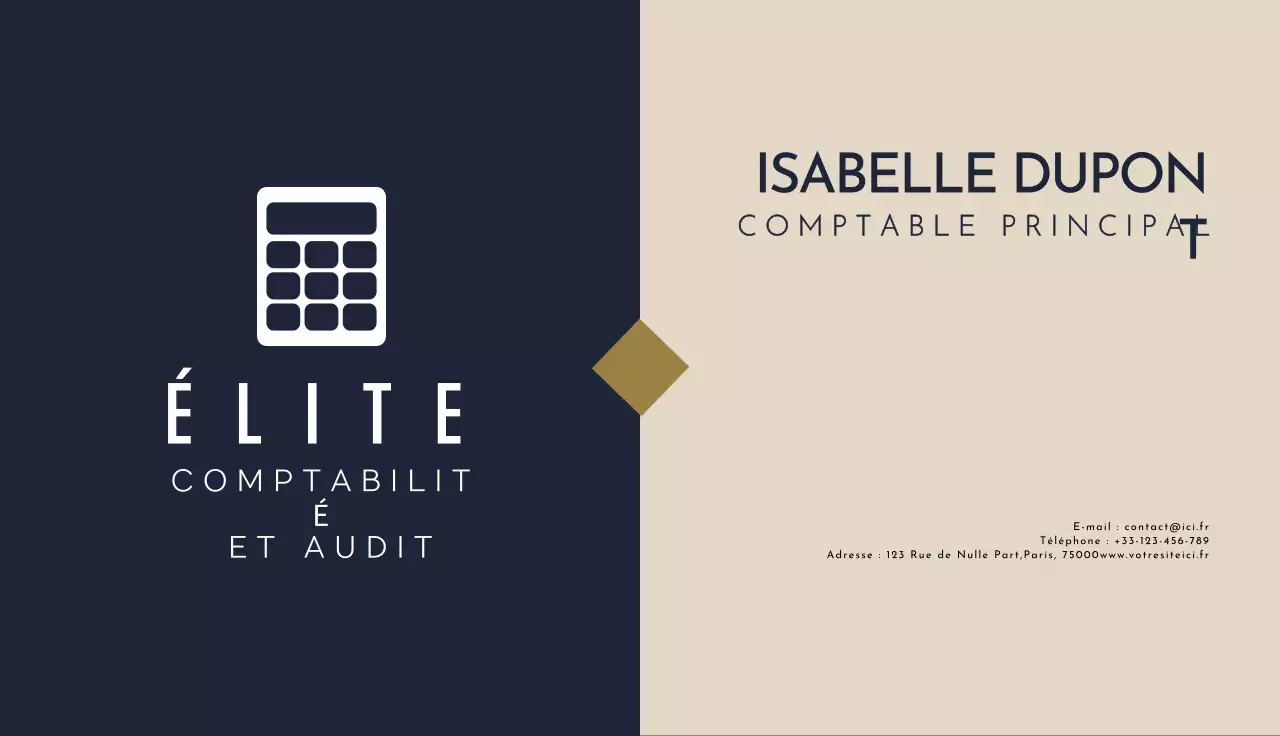 carte de visite comptabilité moderne marine