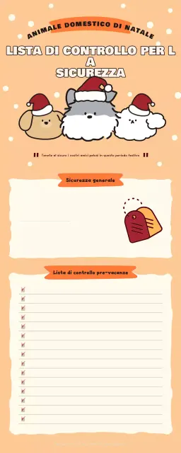 lista di controllo degli animali domestici arancioni