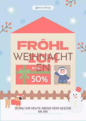 Hellblaue gemütliche Weihnachtsangebote