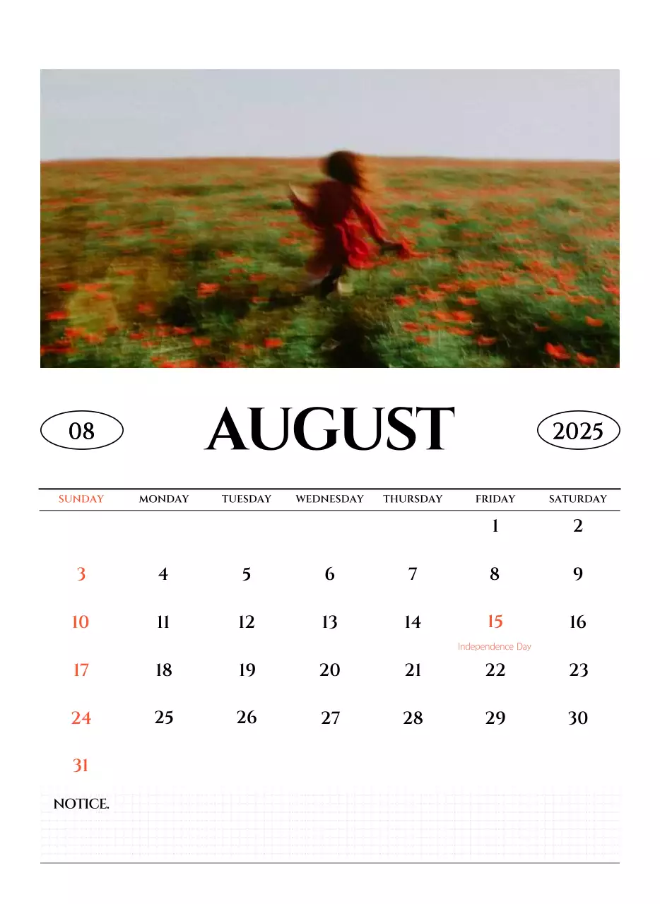 Kalender dinding bergaya sederhana dengan konsep fotografi perjalanan emosional hitam putih