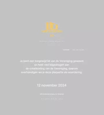 Gouden Nette Waardering Plaquette