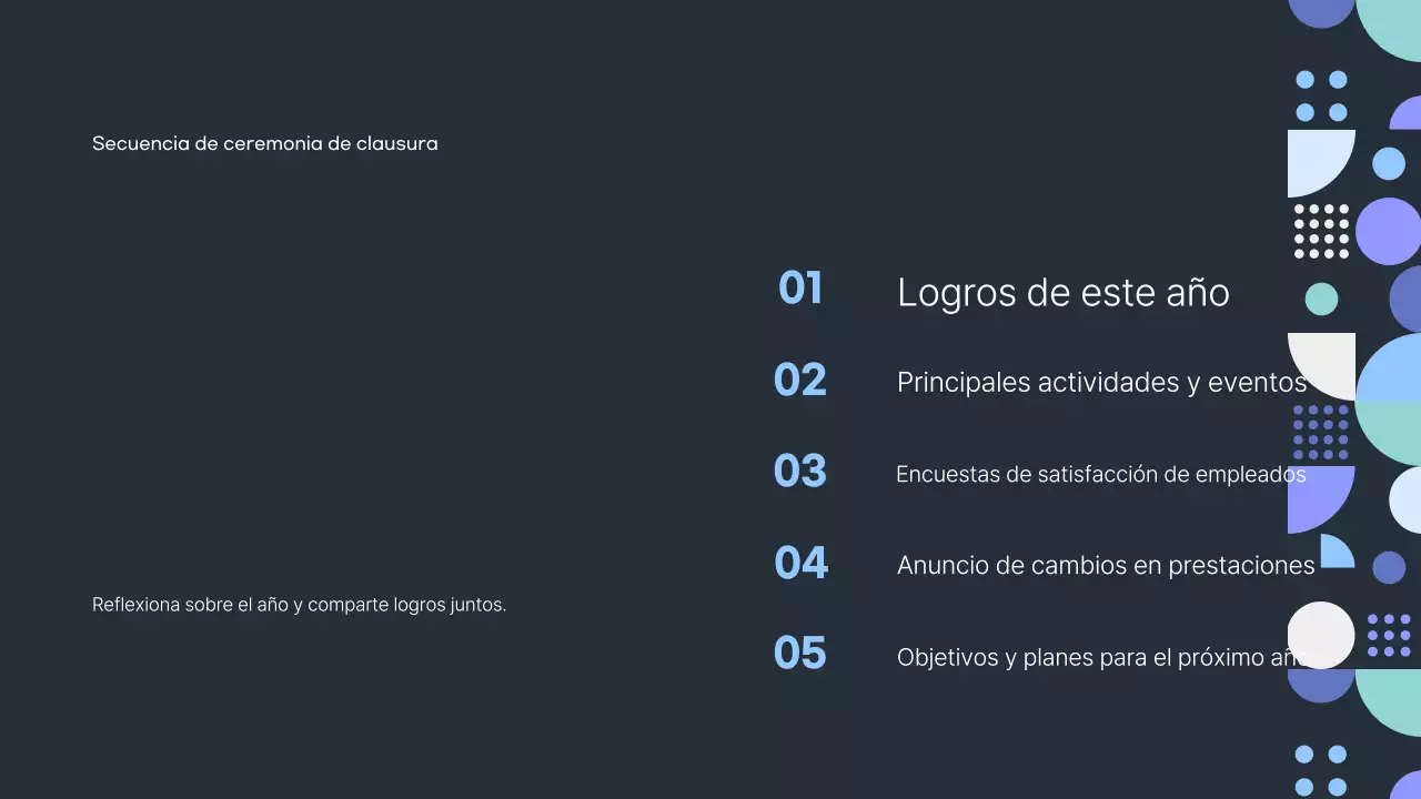 Celebrando el fin de año en azul moderno