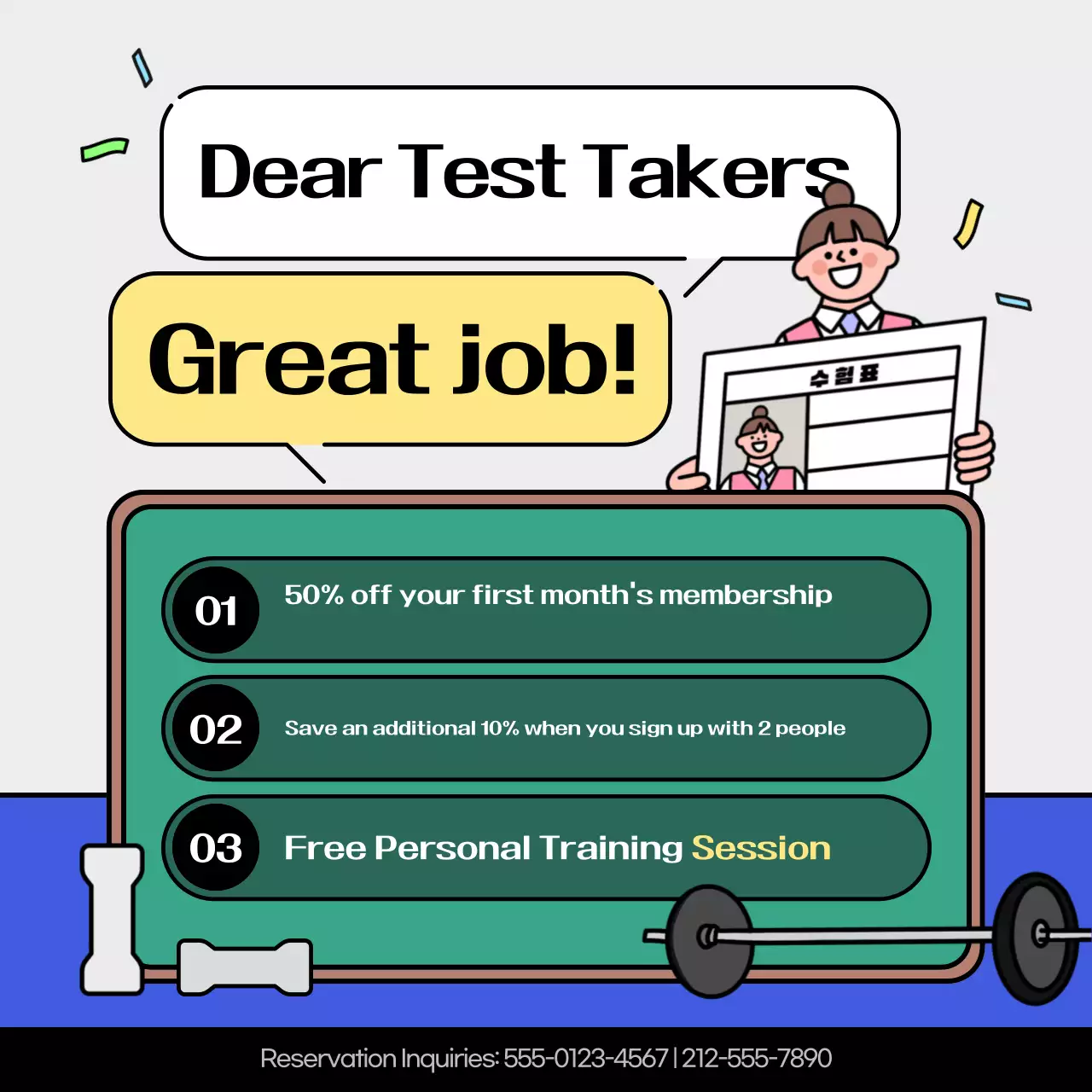 Carrossel de promoção de estudante retrô azul no Instagram