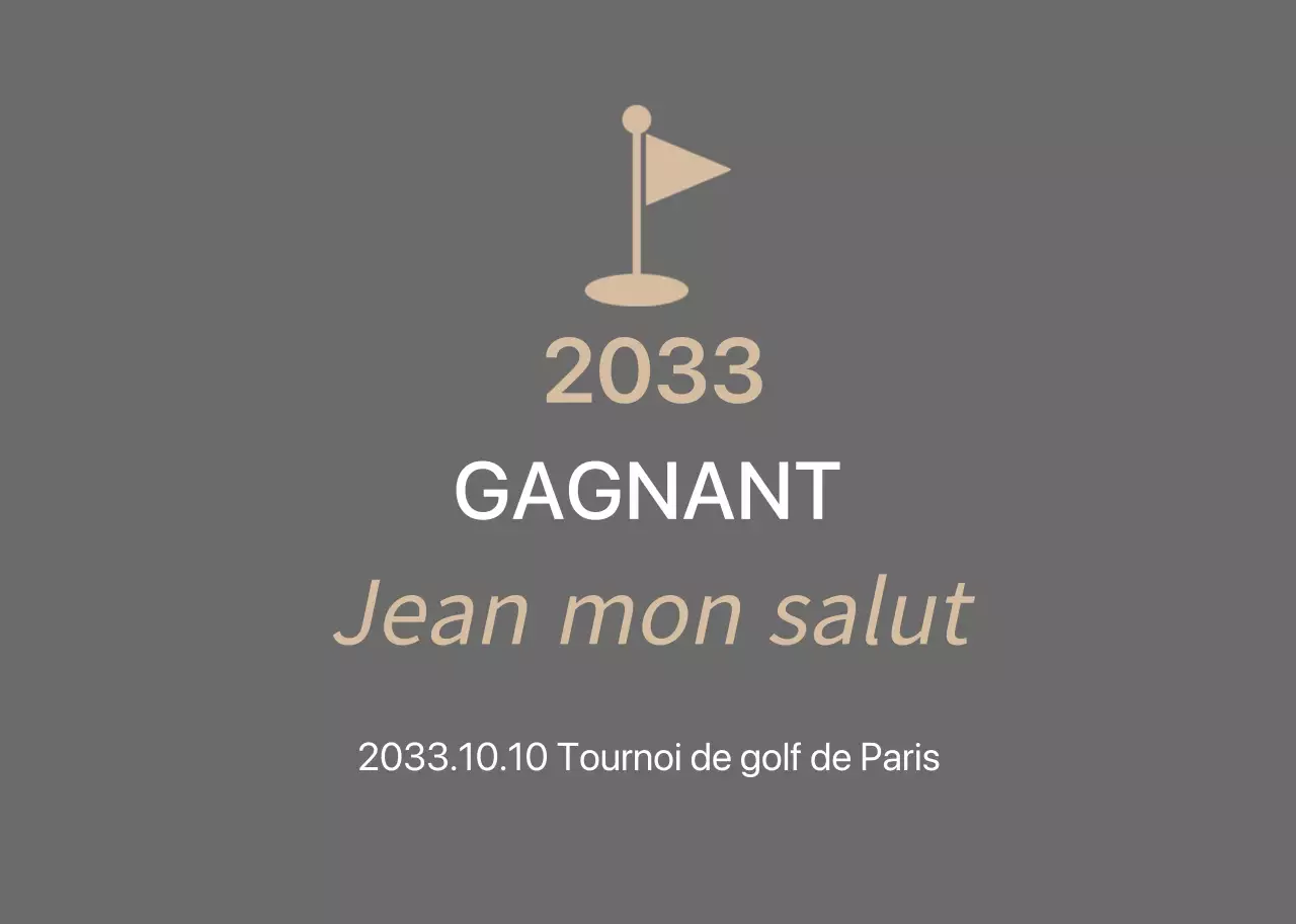 Plaque de tournoi de golf