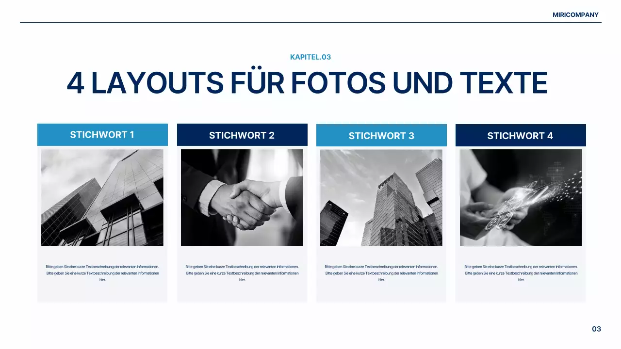 Ein einfacher globaler Geschäftsplan in Weiß und Blau