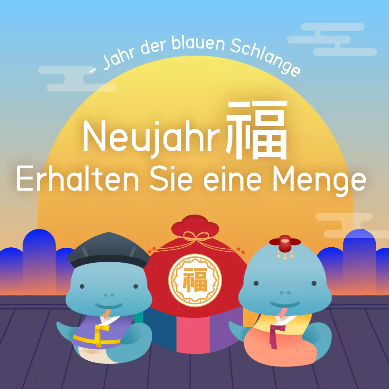 Himmelblaues traditionelles Neujahrsfest