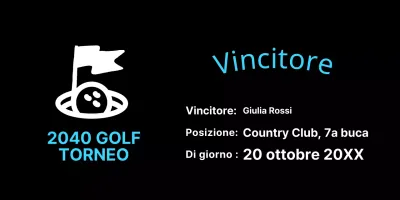 Inserzione per torneo di golf semplice di colore azzurro