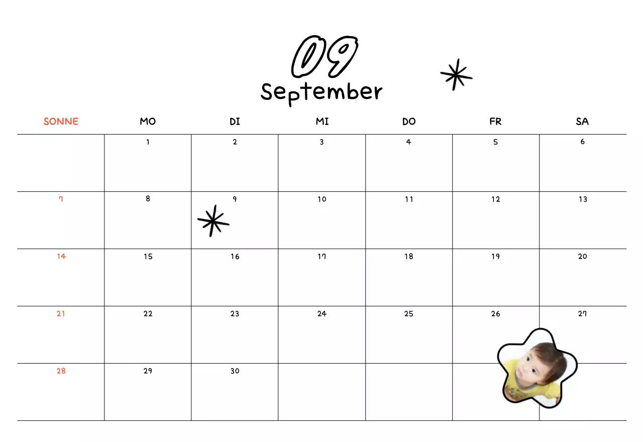 Gelber Neujahrskalender