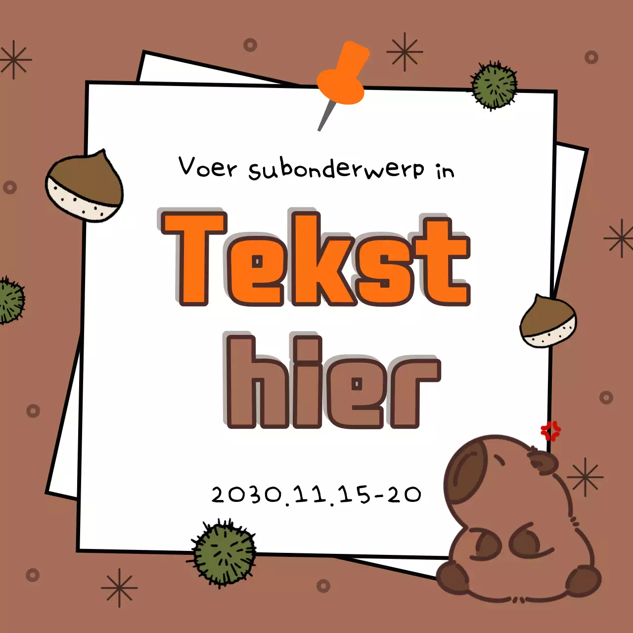 Herfsttooi in bruin en oranje