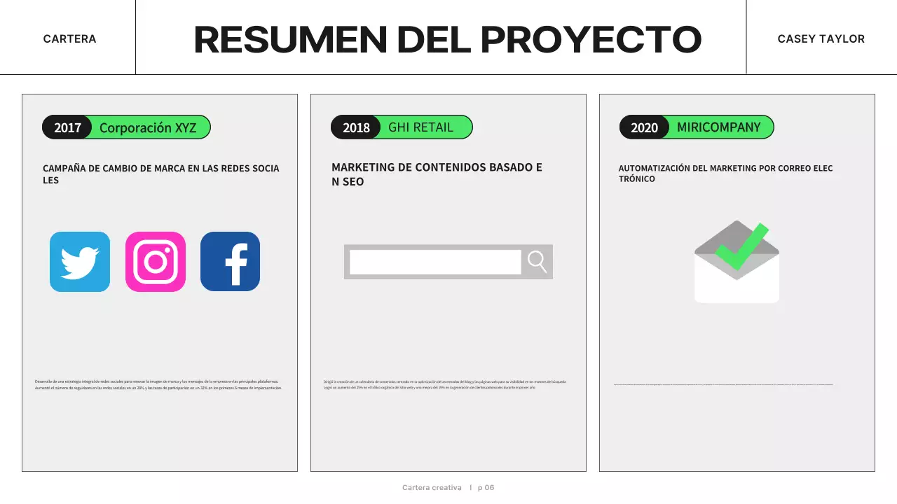 cartera de productos green modern marketing