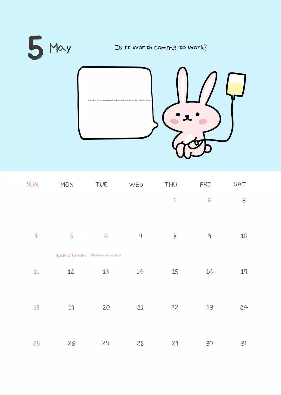 Kalender Peras Pekerja Kantor Sederhana Warna Kuning