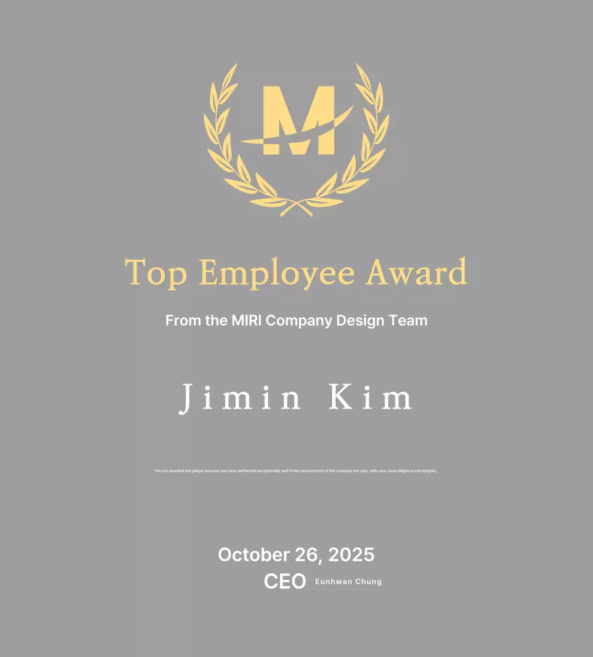 Neat listing plaque with laurels