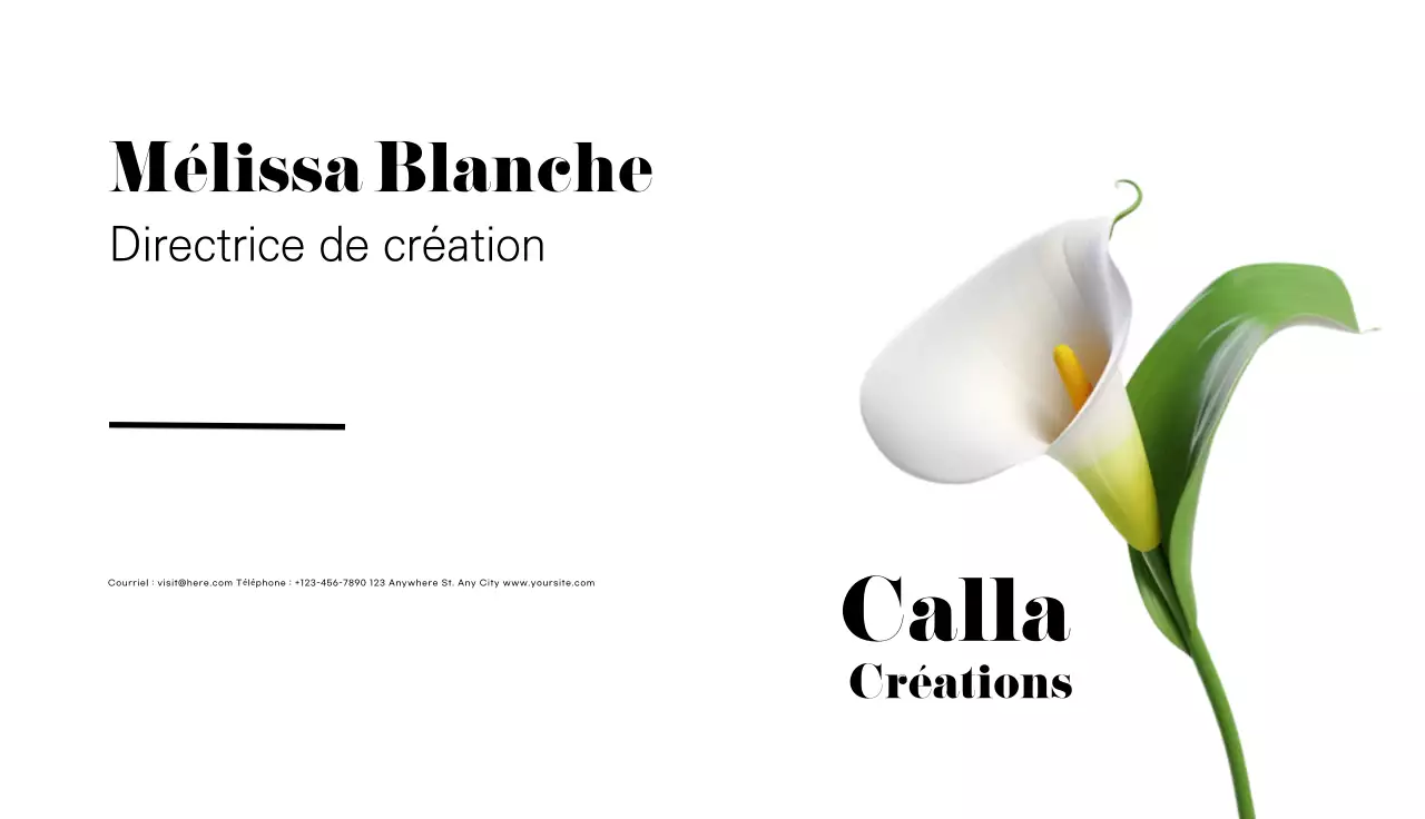 carte de visite blanche et élégante