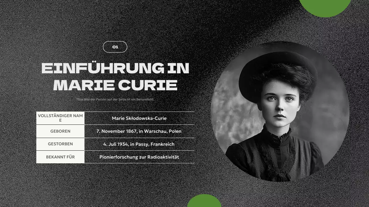grüne moderne biographie präsentation