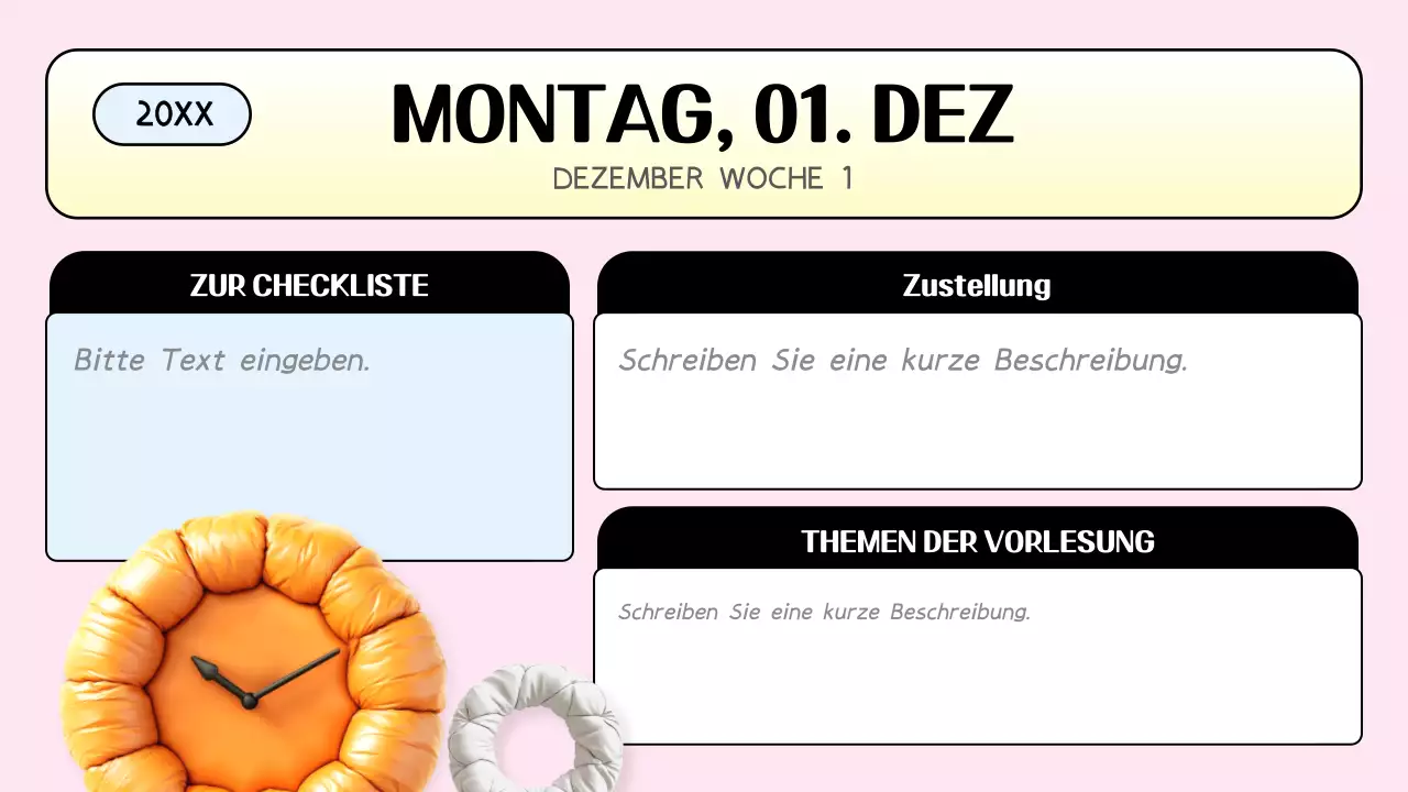 rosa trendy Klasse Agenda Planer