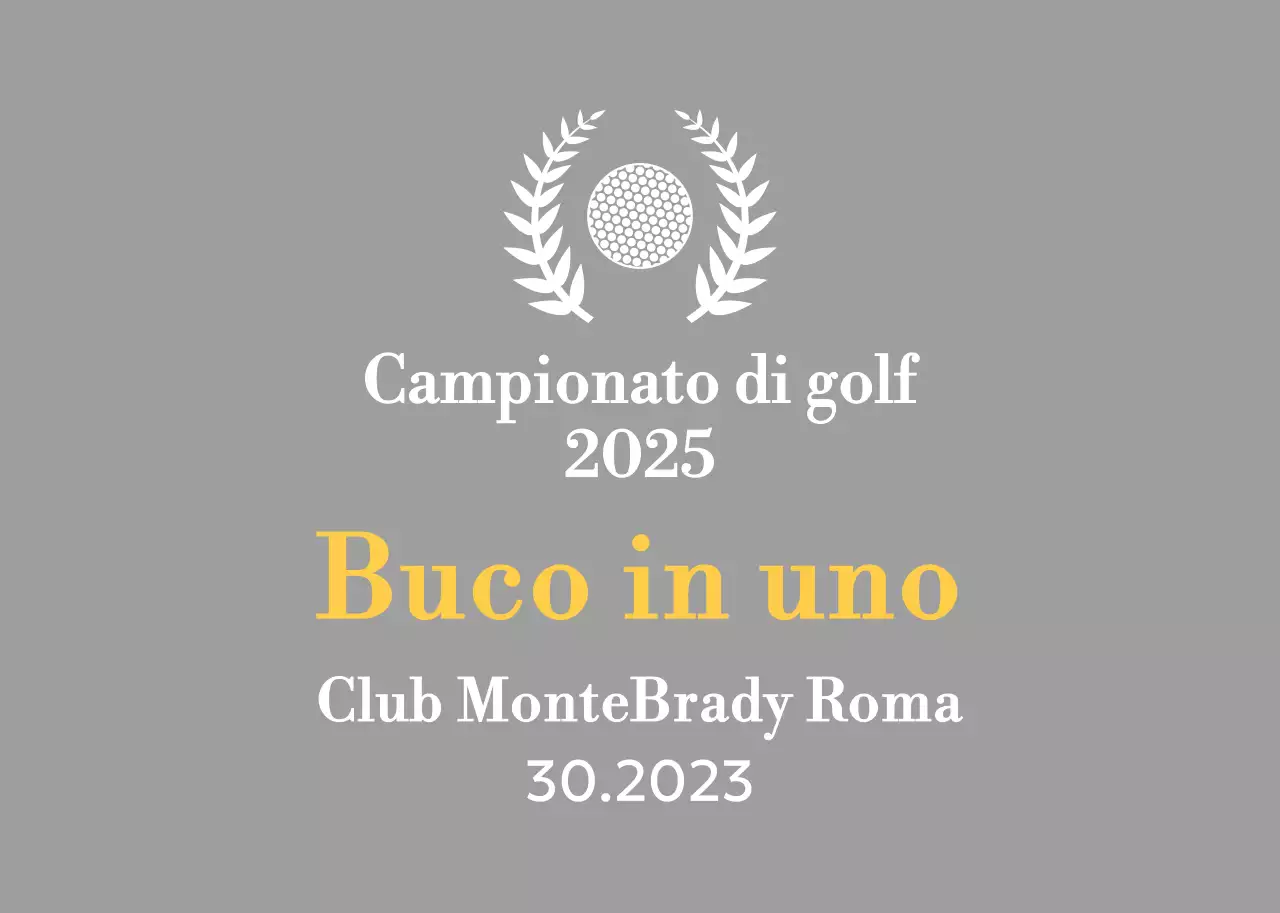 Un classico trofeo da torneo di golf con una corona d'alloro avvolta intorno a una pallina da golf.