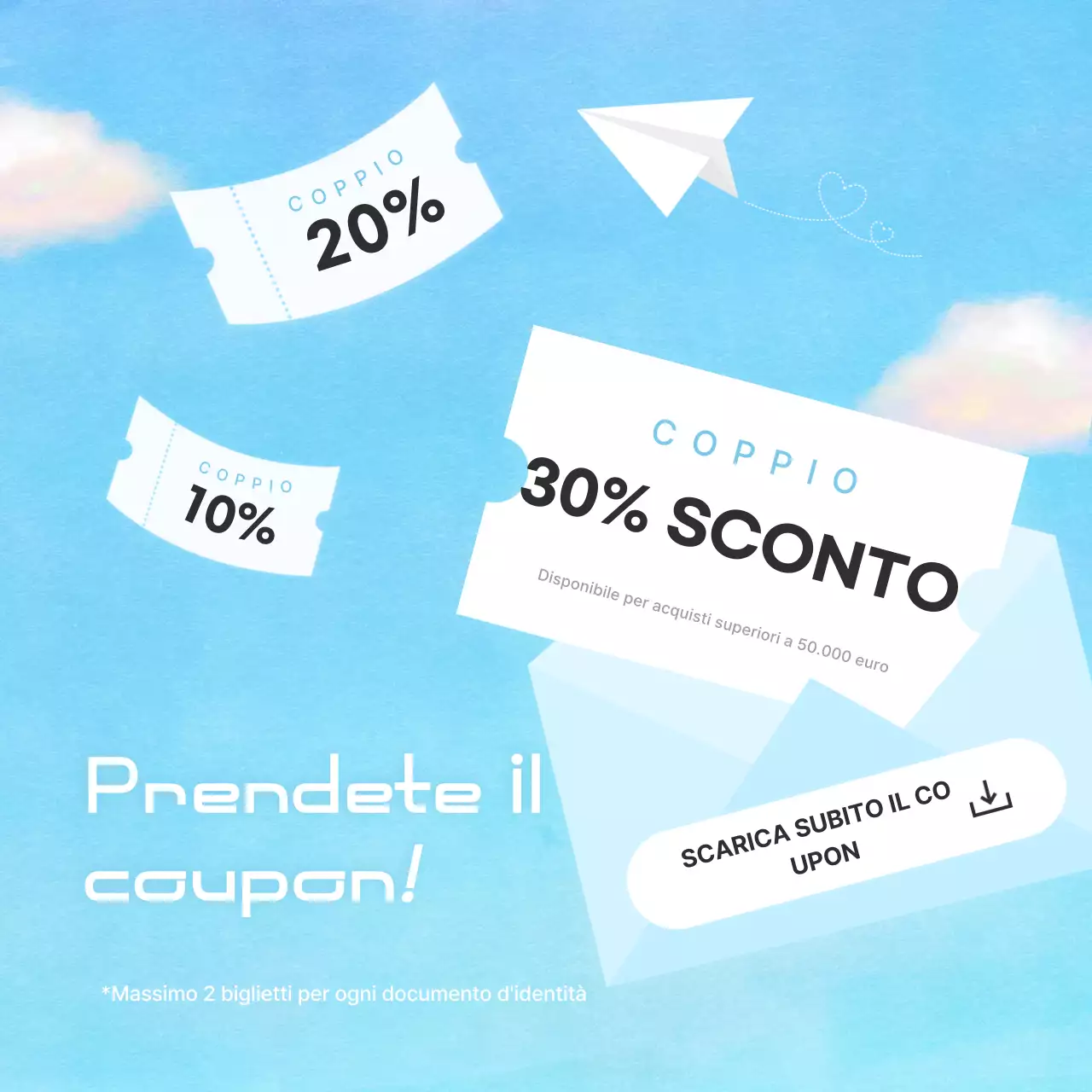 Promozione Sconto Azzurro Moderno