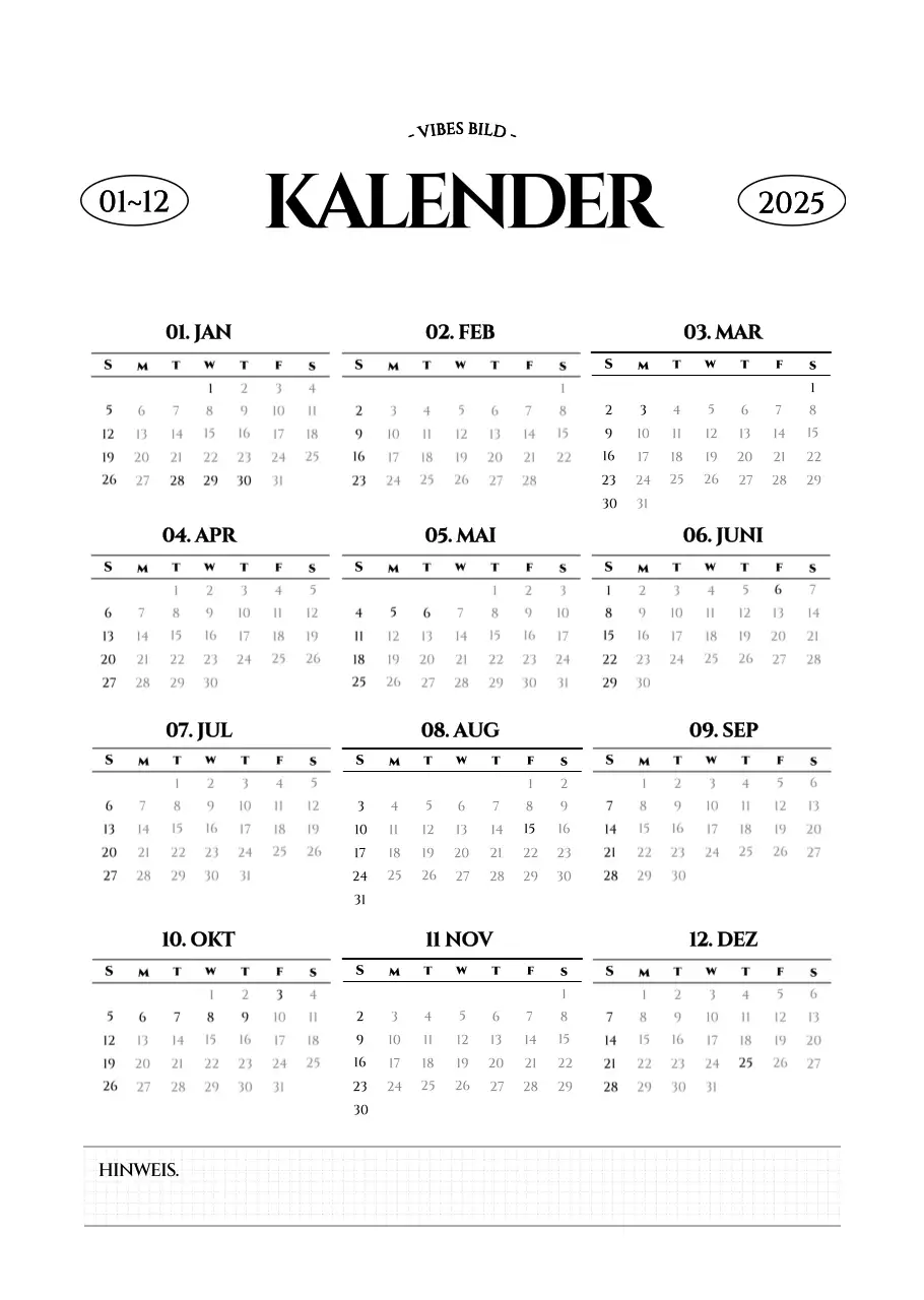 Einfacher Stil Wandkalender mit schwarz-weiß emotionalen Reisefotografie Konzept