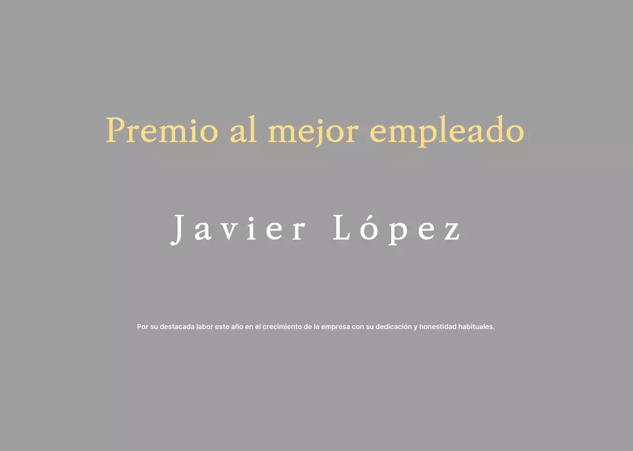 Placa de empleado aseado y ordenado