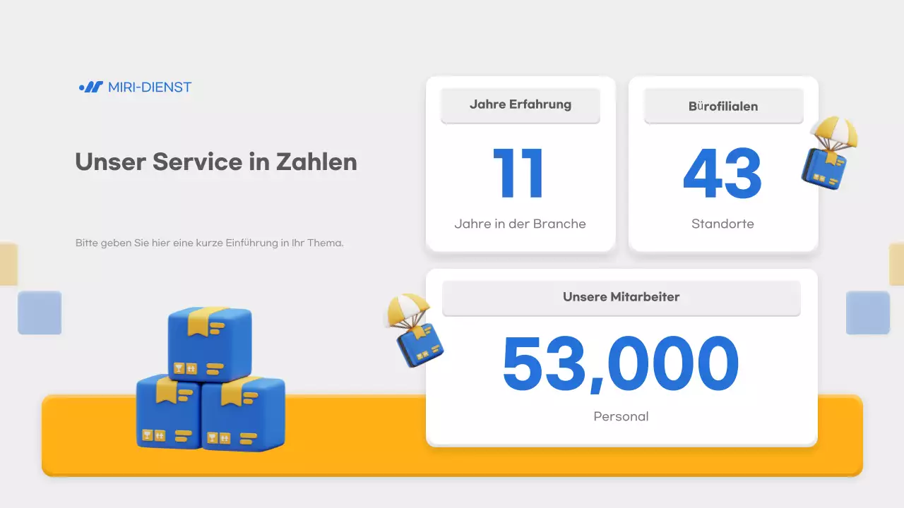 blue modern Lieferankündigung