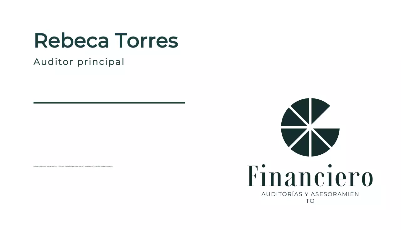 tarjeta de visita financiera profesional ecológica