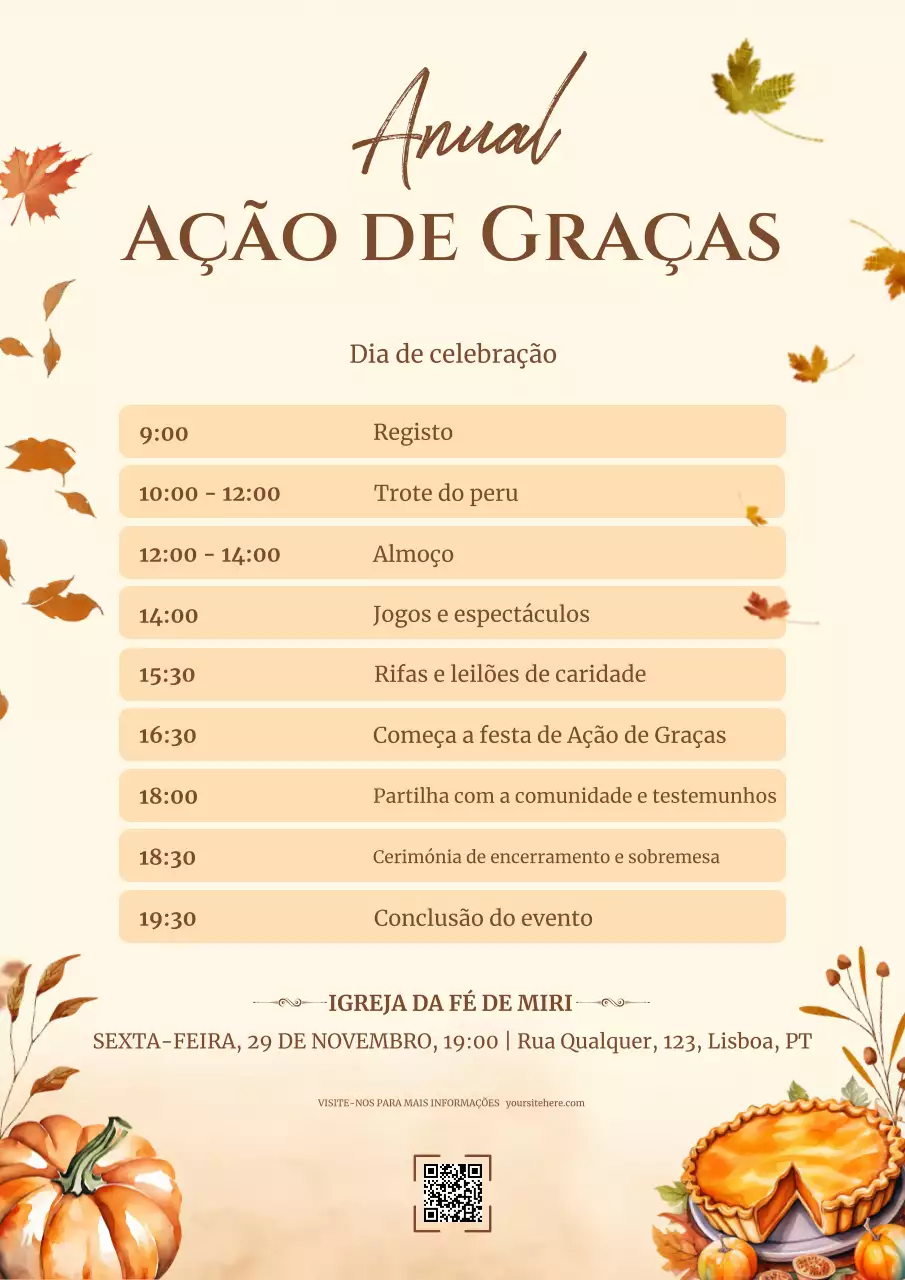 ação de graças anual do outono quente