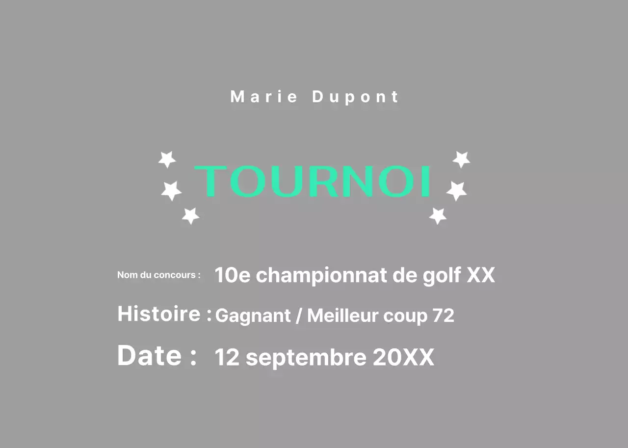 Plaque de golf Green Simple