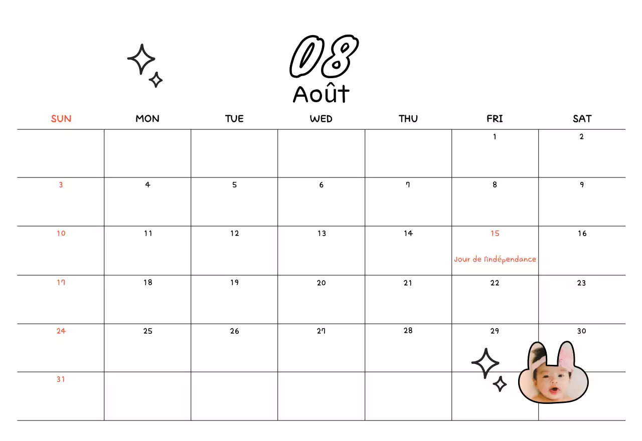 Calendrier jaune du Nouvel An