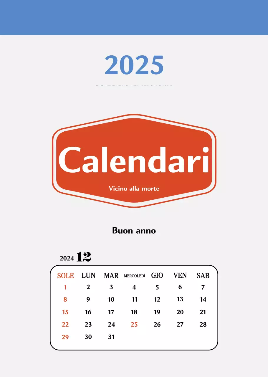 Calendario della memoria di concezione retrò in rosso